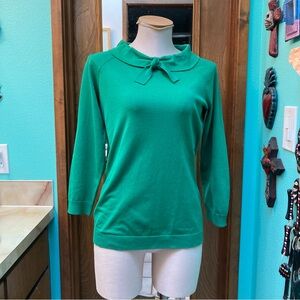 NWT Pendleton Green Bow Collar Sweater